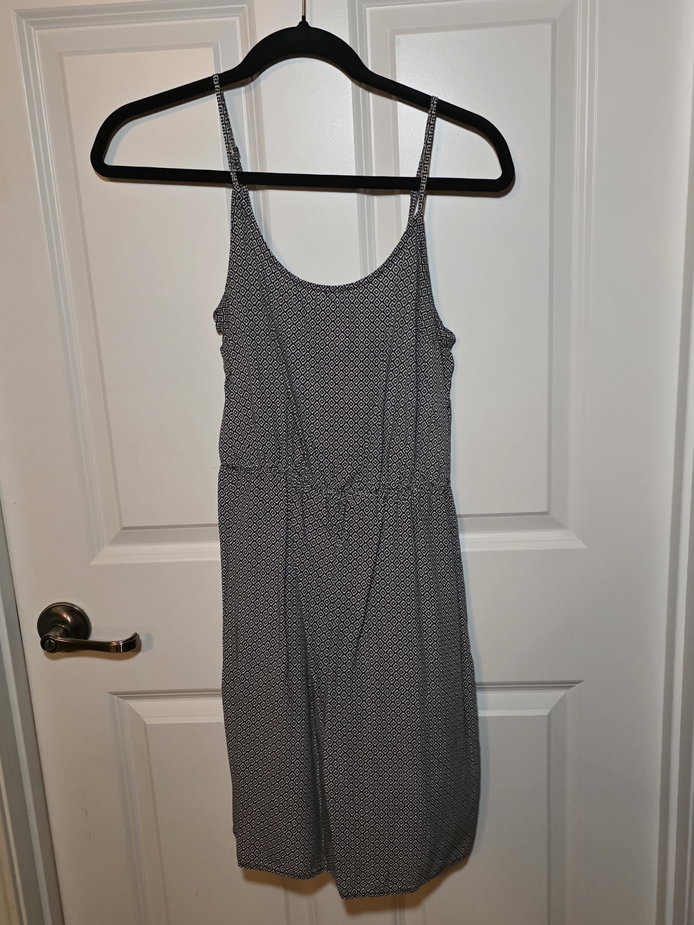 Old Navy Gray Printed Spaghetti-Strap Mini Dress